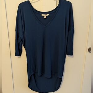EXPRESS OneEleven Navy Blue V-Neck Top Sz Large